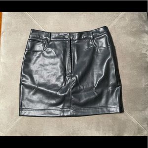 Express Black Short Leather Skirt (Size 12)